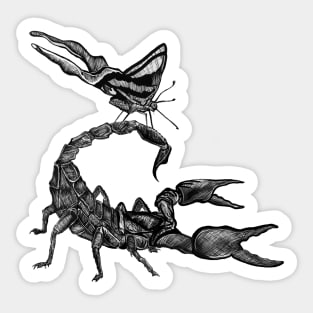 Scorpion Butterfly Sticker